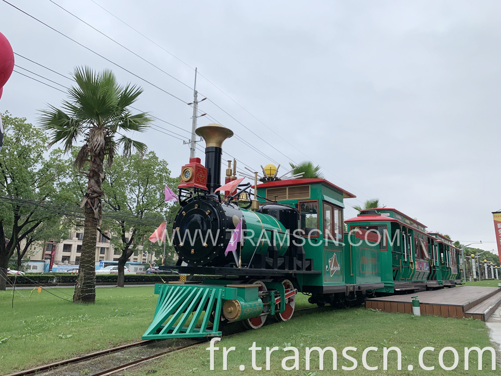 Rail Trains in Green for Shopping mall big